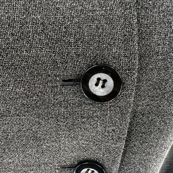 Tahari Gray Blazer with Leather Collar - Picture 8 of 10